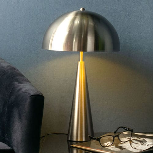 Lampe à poser champignon en métal chrome - Sublime