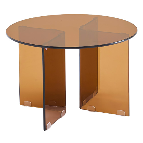 Table basse ronde en verre trempé fumé Ø60 cm - Vibe