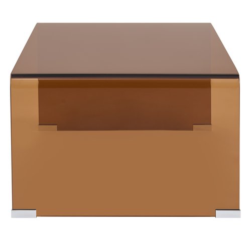 Table basse rectangulaire en verre trempé fumé 110x55 cm - Mysa