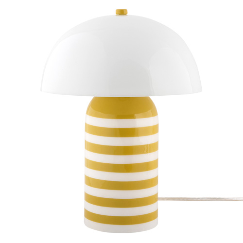 Lampe à poser champignon rayée jaune - Rayado Retro