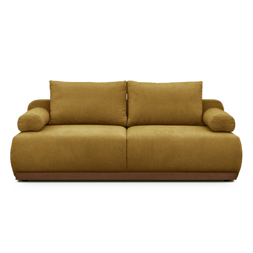 Canapé convertible 3 places avec coffre de rangement en tissu chenille bronze - ouverture rapide - Auteuil