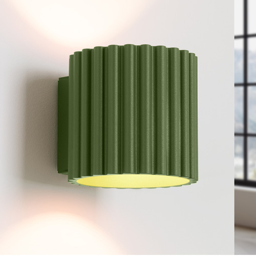 Applique murale cannelé vert olive - Aura