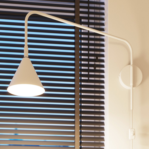 Applique murale à bras orientable blanche - Nox