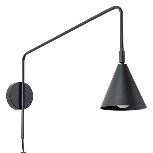 Applique murale à bras orientable noire - Nox