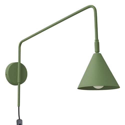 Applique murale à bras orientable vert olive - Nox