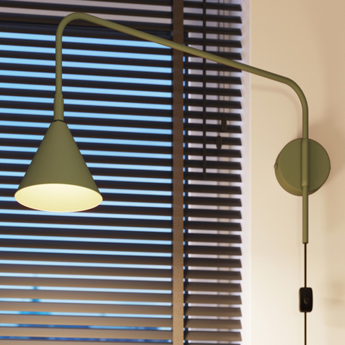 Applique murale à bras orientable vert olive - Nox