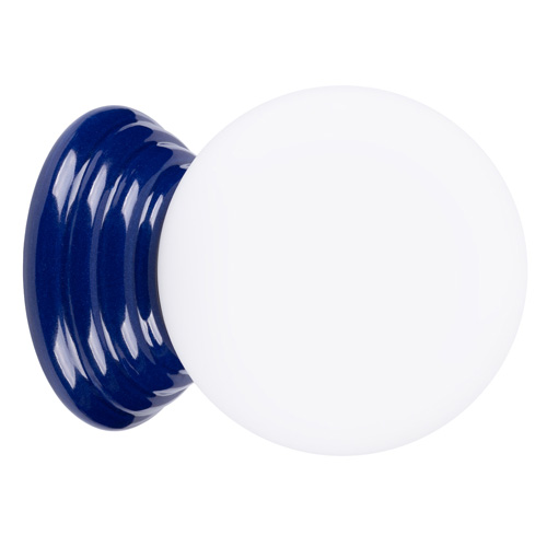 Applique murale en céramique bleu et globe en verre - Zori