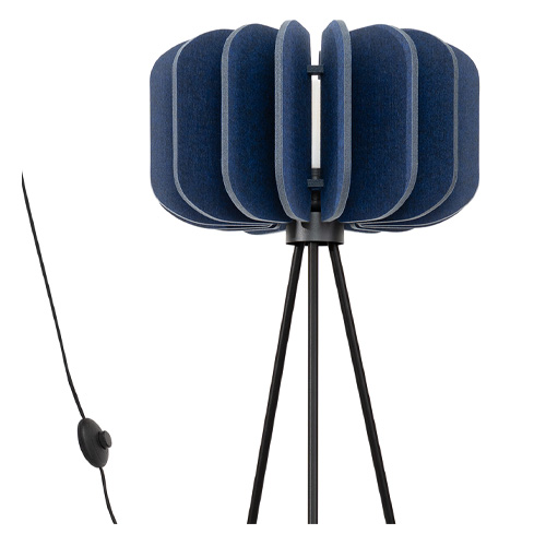 Lampadaire en feutre bleu marine 45 cm - Mula