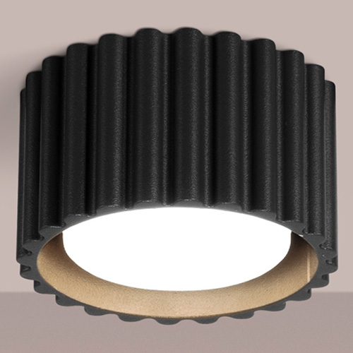Plafonnier cannelé noir - Aura