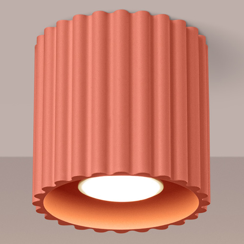 Plafonnier cannelé pêche - Aura