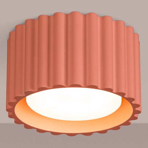 Plafonnier cannelé pêche - Aura