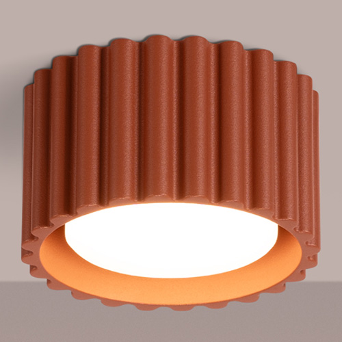 Plafonnier cannelé terracotta - Aura