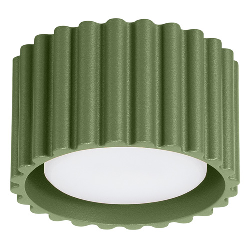 Plafonnier cannelé vert olive - Aura