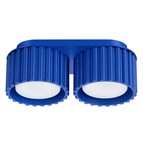 Plafonnier cannelé 2 lumières bleu - Aura