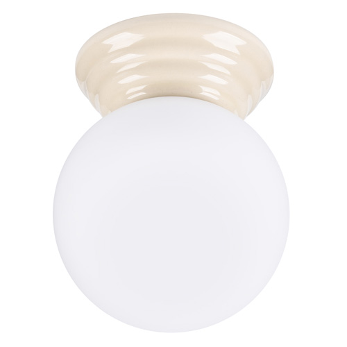 Plafonnier en céramique et globe en verre beige - Zori