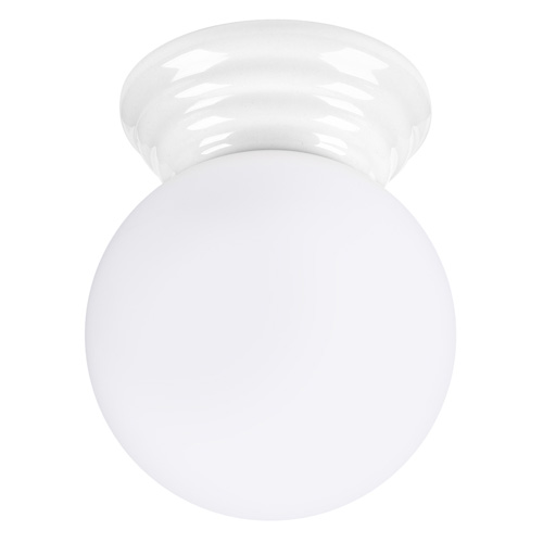 Plafonnier en céramique et globe en verre blanc - Zori