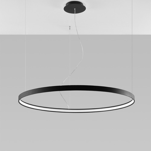 Suspension ronde noire à Led 110 cm - 4000K - Rio