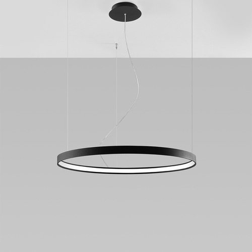 Suspension ronde noire à Led 78 cm - 4000K - Rio