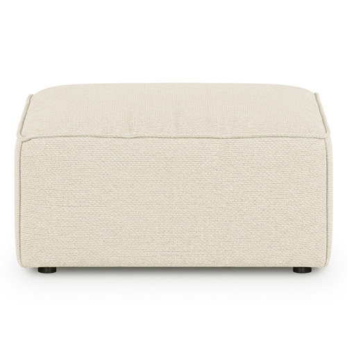 Pouf en tissu chenille beige foncé - Harper