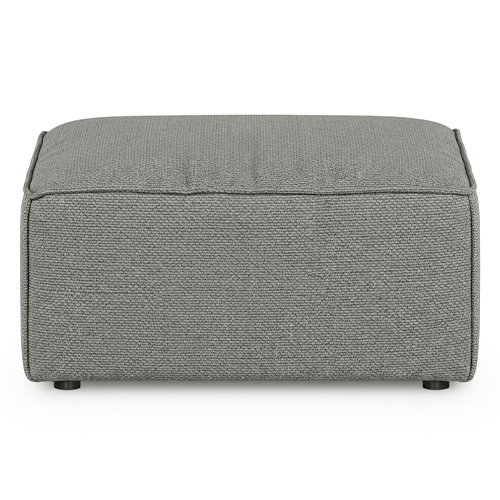 Pouf en tissu chenille gris - Harper