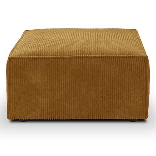 Pouf en velours côtelé jaune moutarde - Emma