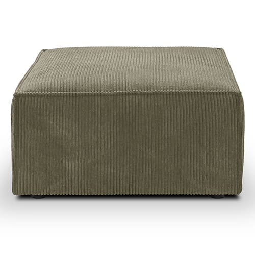 Pouf en velours côtelé vert kaki - Emma