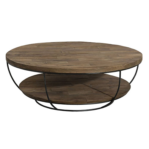 Gøran - Table basse coque noire double plateau 100 x 100 cm