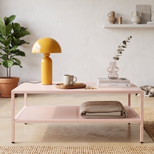 Table basse en métal rose blush 100 x 60 cm - Ysia