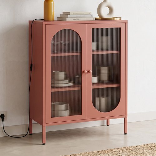 Buffet 2 portes en métal terracotta 70 cm - Ysia