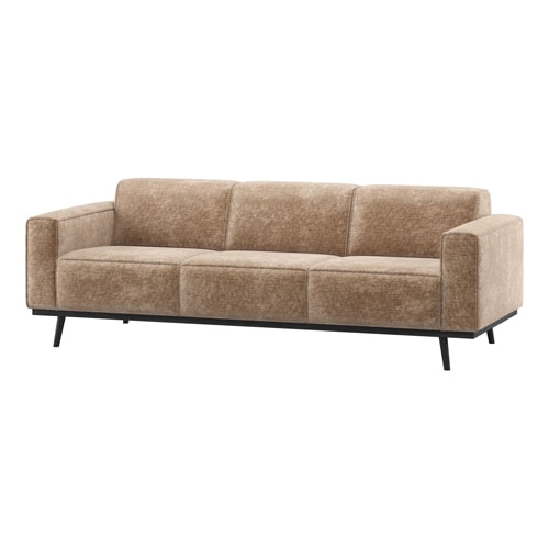 Canapé 3 places en velours chenille taupe - Statement