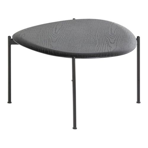 Table basse organique effet bois noir 92 cm - Kota