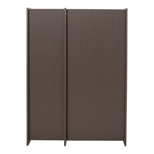 Buffet haut 2 portes en placage frêne brun moyen 102 cm - Brock