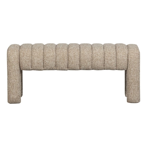 Banc en tissu bouclé bouclé matelassé taupe - Frex
