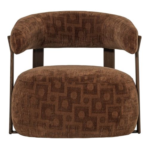 Fauteuil en tissu 3D à motifs géométriques brun - Foon