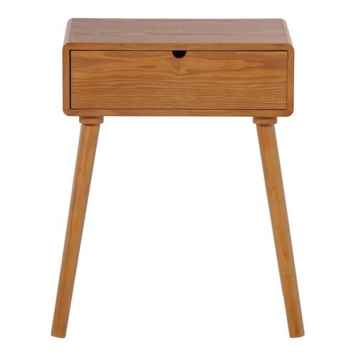 Table de chevet rétro scandinave 1 tiroir en bois 36 cm - Nelo