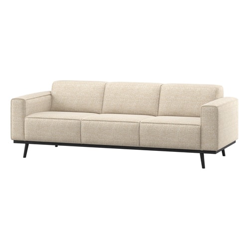 Canapé 3 places en tissu chenille beige - Statement