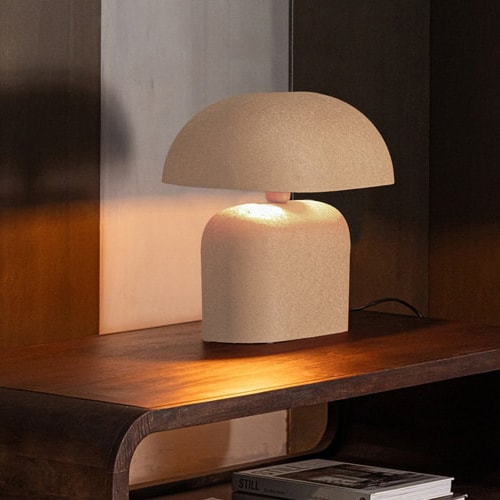 Lampe de table champignon en métal sable - Tilo