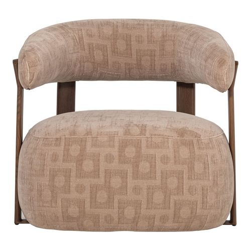Fauteuil en tissu 3D à motifs géométriques beige - Foon