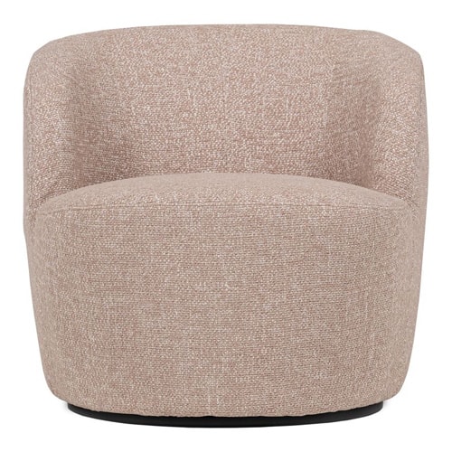 Fauteuil pivotant en tissu bouclé beige - Serra