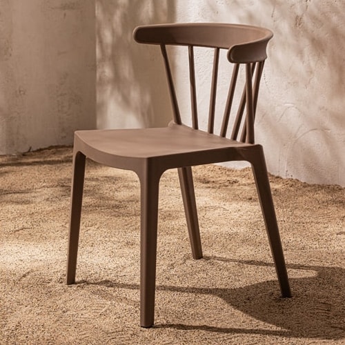 Lot de 2 chaises de jardin à barreaux marron - Bliss