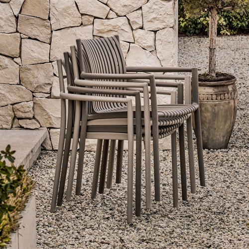 Lot de 2 chaises de jardin à lattes empilable sable - Easy going
