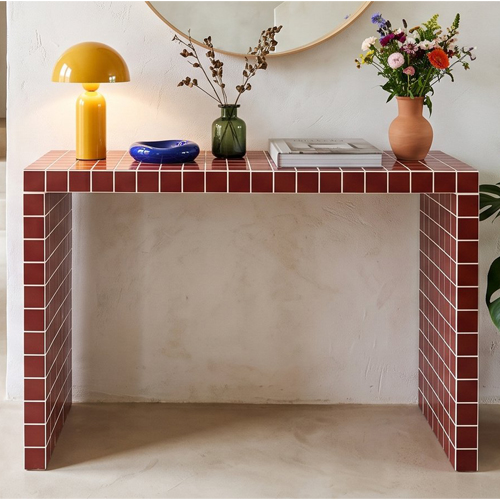 Console effet mosaïque bordeaux 100 cm - Ibiza