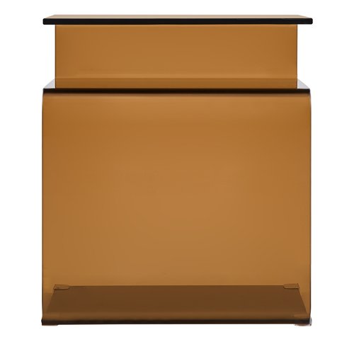Table d'appoint en verre cintré caramel 42 cm - Fulvia