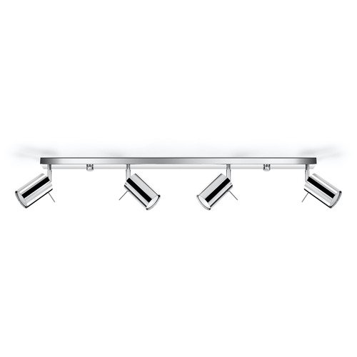 Plafonnier 4 lumières en métal chrome - Ring