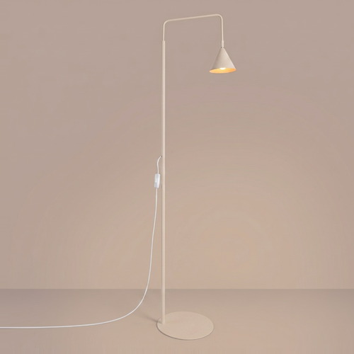Lampadaire en métal beige 165 cm - Nox