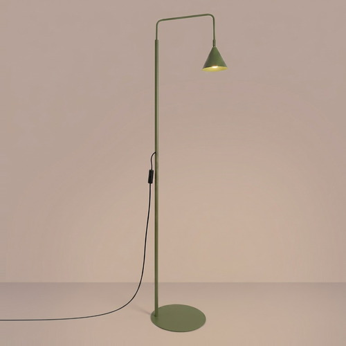 Lampadaire en métal vert olive 165 cm - Nox