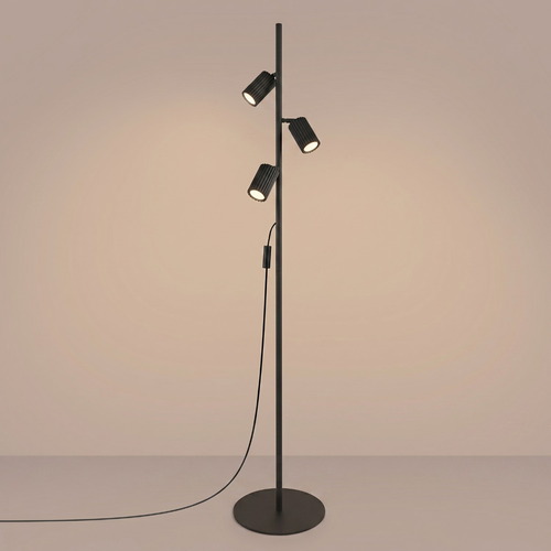Lampadaire en aluminium noir 155 cm 3 lumières - Karbon