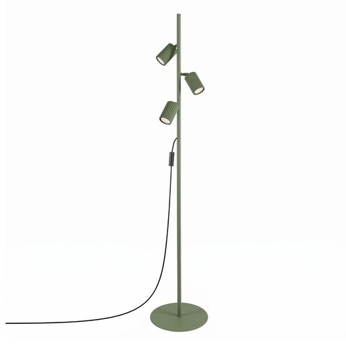 Lampadaire en aluminium vert olive 155 cm 3 lumières - Karbon