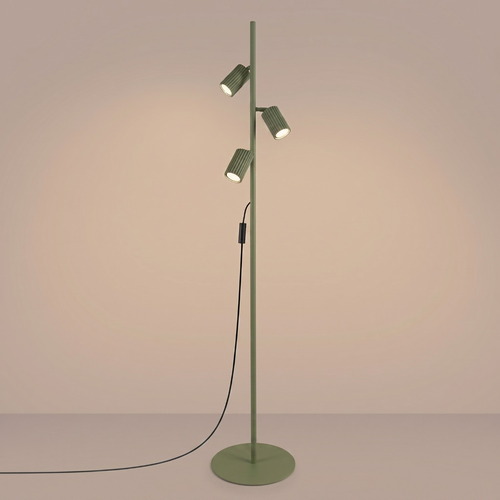 Lampadaire en aluminium vert olive 155 cm 3 lumières - Karbon