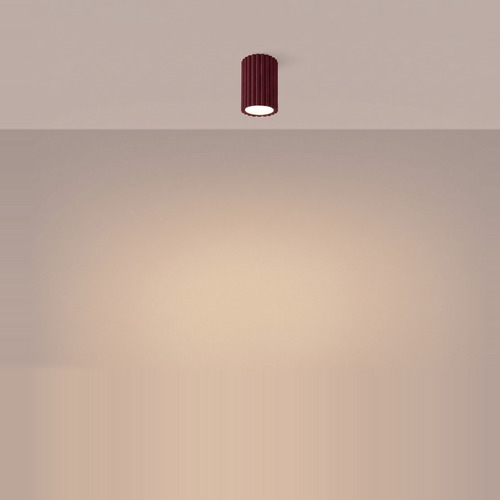 Plafonnier en aluminium cannelé 10 cm bordeaux - Karbon - Karbon